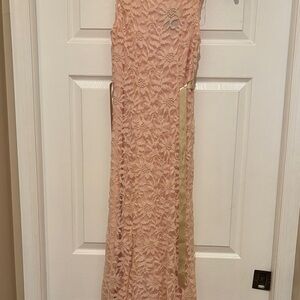 Elegant Pink Lace Gown